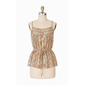 Anthropologie RIC RAC Floral Ribbon Trimmed Tank Top Blouse Boho Festival Small
